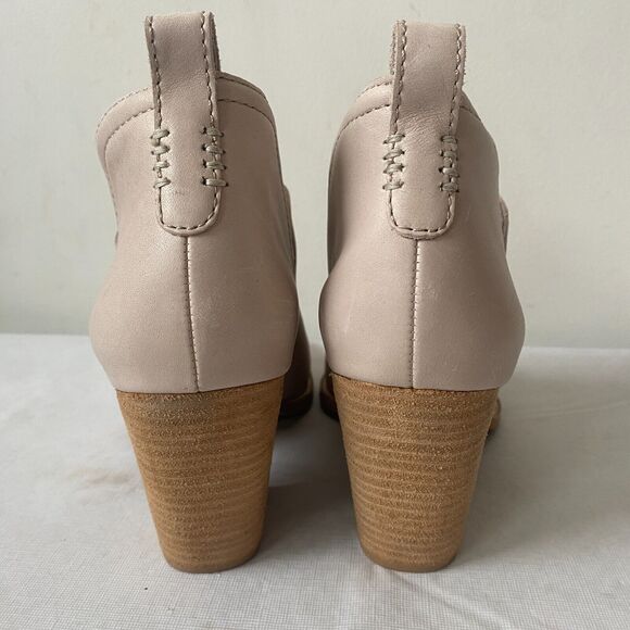Jeffrey‎ Campbell Rosalee Block Heel Ankle Booties Ivory Leather Womens 10 - Picture 5 of 11